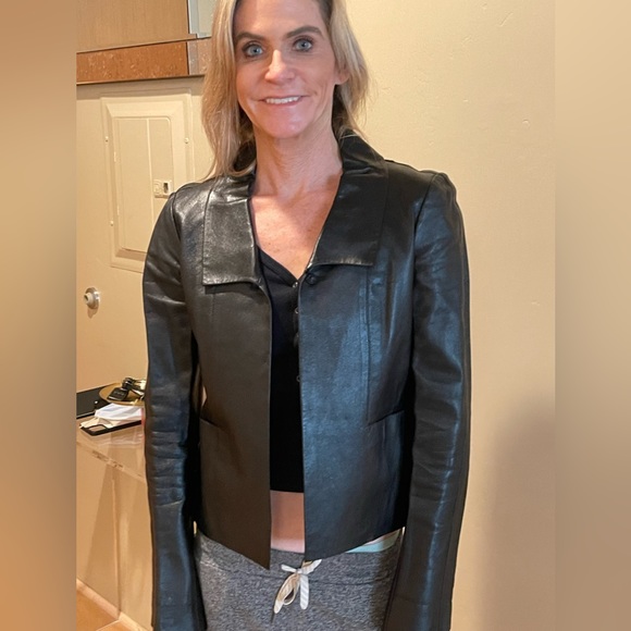 CHANEL Vintage 🌟LAMBSKIN Leather Jkt 100% AUTHENTIC - Picture 5 of 16